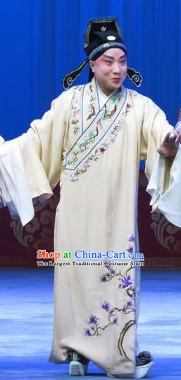 The Beautiful Courtesan Chinese Ping Opera Scholar Young Male Costumes and Headwear Pingju Opera Xiaosheng Li Jia Apparels Clothing