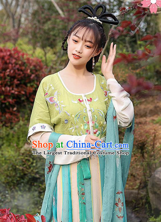 Chinese Traditional Apparels Ancient Palace Lady Historical Costumes Tang Dynasty Royal Princess Hanfu Dress for Women