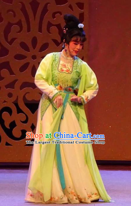 Chinese Shaoxing Opera Diva The Wrong Red Silk Costumes Yue Opera Garment Young Lady Rich Mistress Apparels Dress and Hair Accessories