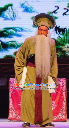 Chinese Yue Opera Tell On Sargam Elderly Male Costumes and Headwear Shaoxing Opera Laosheng Clothing Apparels Farmer Garment