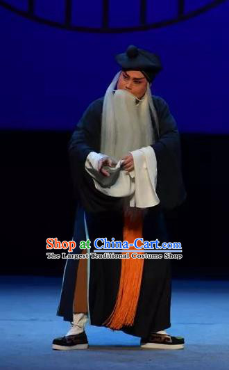 Chinese Yue Opera Elderly Male Tell On Sargam Costumes and Headwear Shaoxing Opera Garment Clothing Old Servant Zhang Zhong Apparels