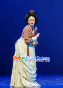 Chinese Shaoxing Opera Elderly Female Garment Apparels and Headdress Chunh Yang Yue Opera Garment Geisha Yue Mei Dress Costumes