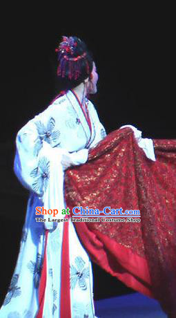 Chinese Shaoxing Opera Tsing Yi Du Shiniang Apparels and Headpieces The Beautiful Courtesan Yue Opera Hua Tan Dress Distress Maiden Actress Garment Costumes