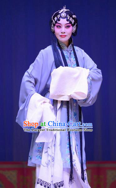 Chinese Ping Opera Young Female Apparels Costumes and Headpieces Selling Miaolang Traditional Pingju Opera Tsing Yi Liu Huiying Dress Garment