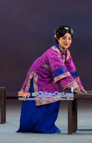 Chinese Beijing Opera Young Mistress Apparels Costumes and Headdress Jin Lv Qu Traditional Peking Opera Actress Yun Ji Dress Garment