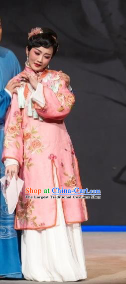 Chinese Beijing Opera Young Female Apparels Costumes and Headdress Jin Lv Qu Traditional Peking Opera Hua Tan Dress Actress Yun Ji Garment
