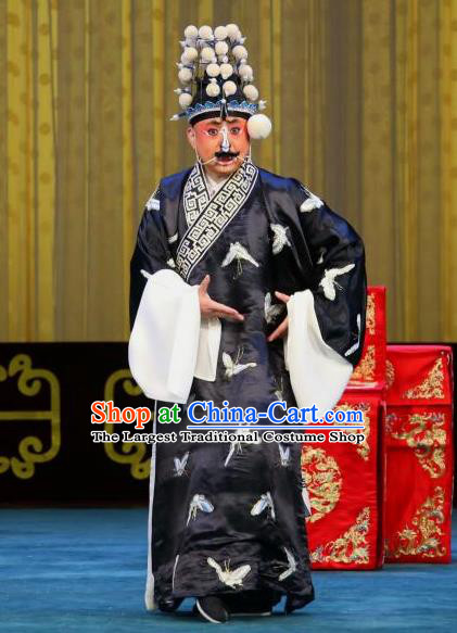 Chained Traps Chinese Peking Opera Jing Role Garment Costumes and Headwear Beijing Opera Martial Male Apparels Clothing