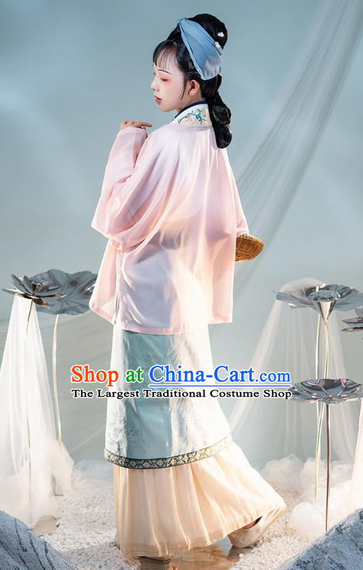 Chinese Ancient Country Women Hanfu Dress Traditional Garment Song Dynasty Civilian Lady Apparels Historical Costumes Complete Set