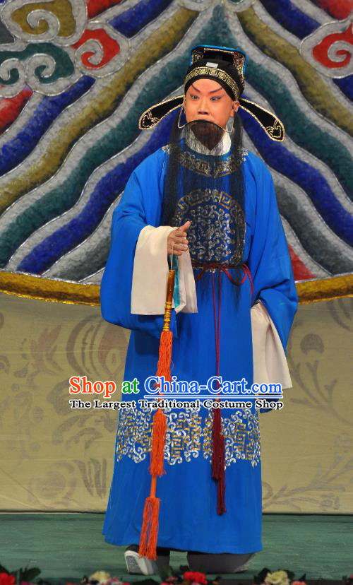 Su Xiaomei Chinese Peking Opera Poet Garment Costumes and Headwear Beijing Opera Elderly Man Apparels Scholar Su Dongpo Clothing