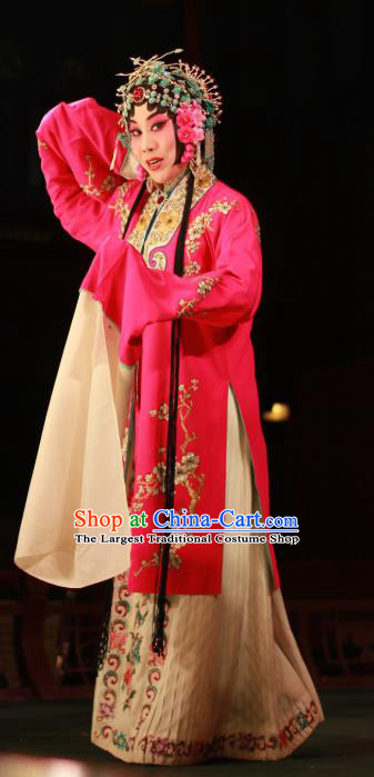 Chinese Beijing Opera Rich Female Apparels Shi Wen Hui Costumes and Headpieces Traditional Peking Opera Hua Tan Dress Diva Che Jingfang Garment