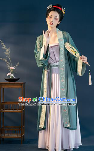 Chinese Traditional Song Dynasty Historical Costumes Ancient Nobility Lady Hanfu Dress Garment Apparels Complete Set