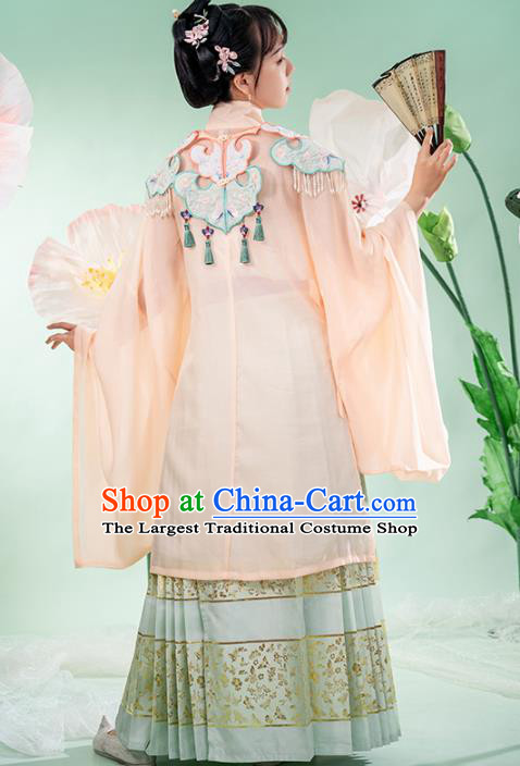 Chinese Ancient Noble Female Hanfu Dress Garment Apparels Traditional Ming Dynasty Historical Costumes for Rich Lady