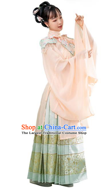 Chinese Ancient Noble Female Hanfu Dress Garment Apparels Traditional Ming Dynasty Historical Costumes for Rich Lady