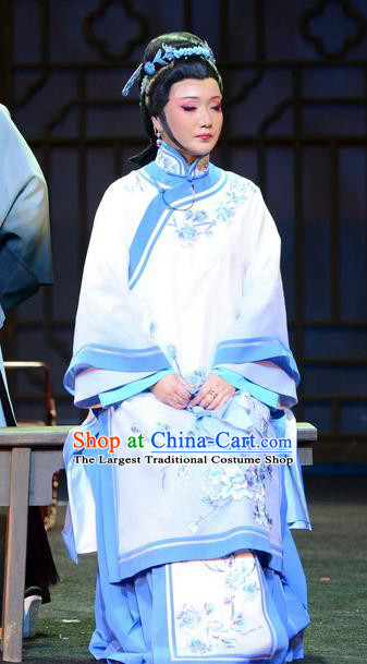Chinese Beijing Opera Hostess Apparels Imperial Envoy Costumes and Headpieces Traditional Peking Opera Diva Zheng Shuqing Dress Young Mistress Garment