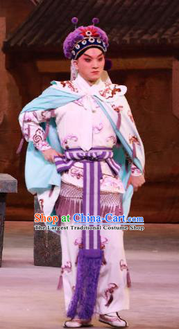 Seven Heros Five Gallants Chinese Peking Opera Swordsman Zhan Zhao Garment Costumes and Headwear Beijing Opera Young Male Apparels Clothing
