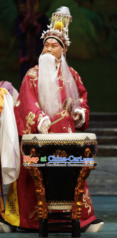 Zhao Tuo Chinese Peking Opera Na Yue King Garment Costumes and Headwear Beijing Opera Laosheng Apparels Lord Clothing