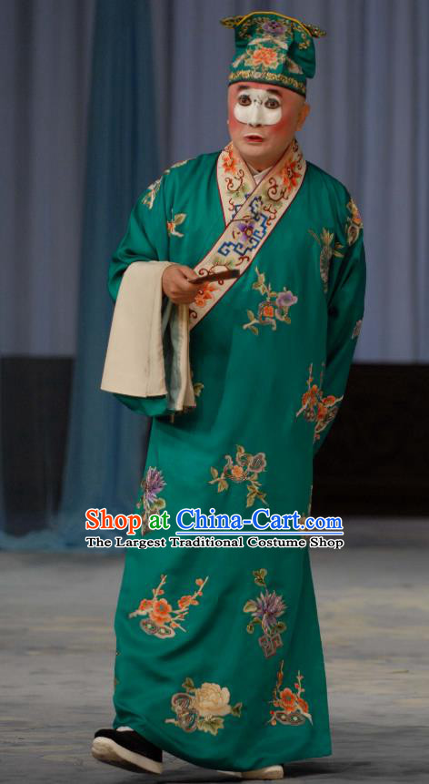 Liu Lanzhi Chinese Peking Opera Bully Garment Costumes and Headwear Beijing Opera Chou Apparels Rich Childe Clothing