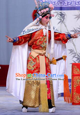 Return to the Han Dynasty Chinese Peking Opera Young Male Garment Costumes and Headwear Beijing Opera Martial Man Apparels Soldier Clothing