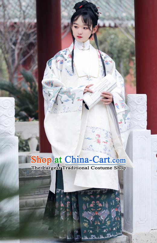 Chinese Traditional Ming Dynasty Royal Princess Historical Costumes Ancient Court Lady Hanfu Dress Patrician Woman Apparels