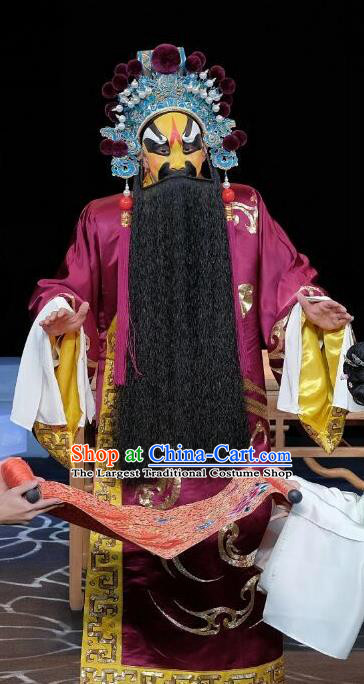A Love Beyond Chinese Peking Opera Royal Duke Garment Costumes and Headwear Beijing Opera Elderly Male Apparels Lord Clothing