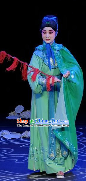 A Love Beyond Chinese Peking Opera Xiaosheng Qu Xiuxiu Garment Costumes and Headwear Beijing Opera Young Male Apparels Niche Green Clothing
