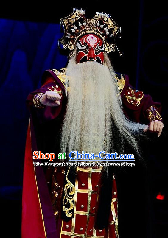 Qi Nv Wu Rong Chinese Peking Opera General Garment Costumes and Headwear Beijing Opera Jing Apparels Minister of War Clothing