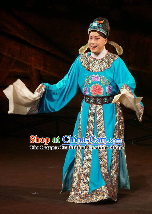Wu Qi Chinese Peking Opera Young Male Apparels Costumes and Headpieces Beijing Opera Scholar Garment Xiaosheng Clothing
