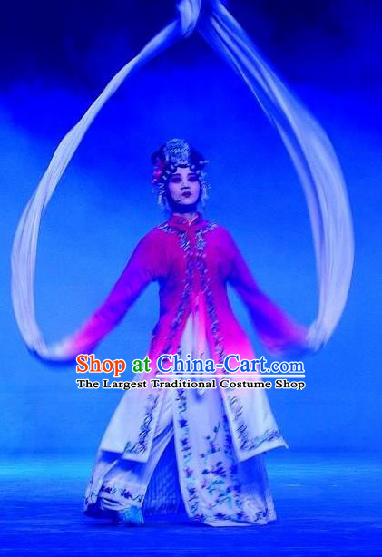 Chinese Ping Opera Young Female Jiao Guiying Apparels Costumes and Headpieces Elege for Love Traditional Pingju Opera Distress Maiden Dress Garment