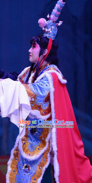 Li Sanniang Chinese Ping Opera Young General Garment Costumes and Headwear Pingju Opera Wusheng Armor Apparels Clothing
