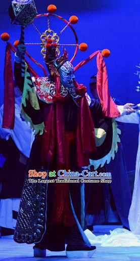 Breeze Pavilion Chinese Ping Opera God Garment Costumes and Headwear Pingju Opera Immortal Armor Apparels Clothing