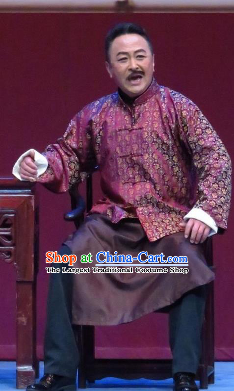 Zhao Yunniang Chinese Ping Opera Republican Period Garment Costumes Pingju Opera Elderly Male Apparels Clothing