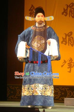 Hai Rui Bei Qian Chinese Peking Opera Minister Apparels Costumes and Headpieces Beijing Opera Official Garment Laosheng Hai Rui Clothing