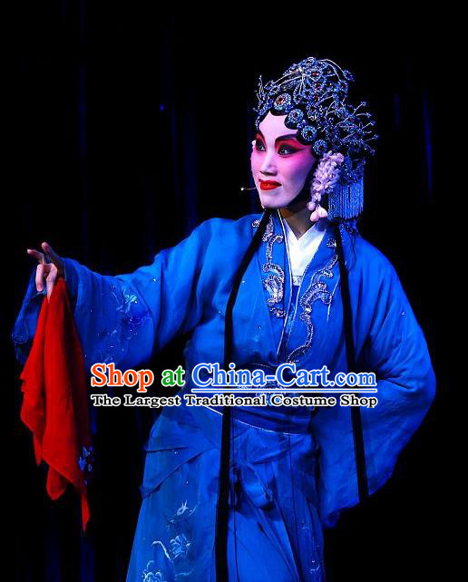 Chinese Beijing Opera Xiaodan Garment Forbidden Love Costumes and Hair Accessories Traditional Peking Opera Servant Girl Xiao Qing Dress Young Lady Apparels