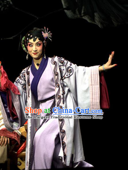 Chinese Sichuan Opera Young Female Costumes and Hair Accessories Yu Hai Kuang Chao Traditional Peking Opera Actress Dress Diva Pu Lan Apparels