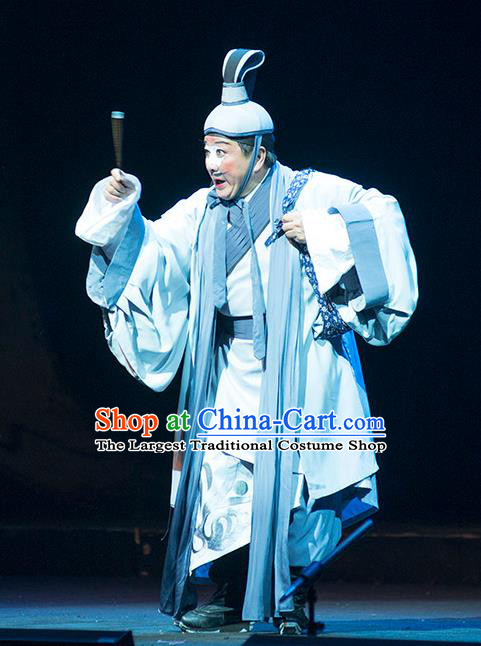Hui Lan Ji Chinese Sichuan Opera Clown Apparels Costumes and Headpieces Peking Opera Chou Role Garment Clothing