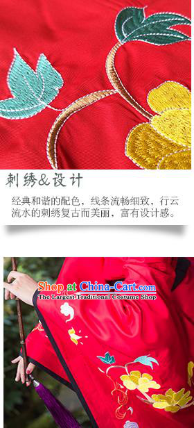 Chinese Traditional Han Dynasty Royal Princess Embroidered Hanfu Dress Ancient Patrician Lady Red Apparels Historical Costumes Complete Set