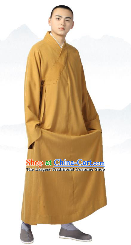 Chinese Traditional Frock Costume Buddhism Clothing Garment Ginger Monk Robe for Men