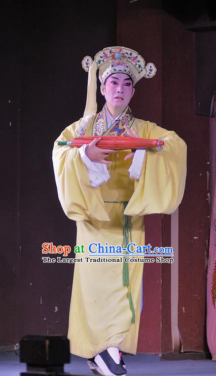 Chinese Sichuan Opera Xiaosheng Apparels Costumes and Headpieces Peking Opera Scholar Kui Rong Garment Young Male Clothing