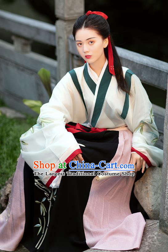 Chinese Ancient Female Swordsman Hanfu Dress Traditional Jin Dynasty Historical Costumes Complete Set for Women