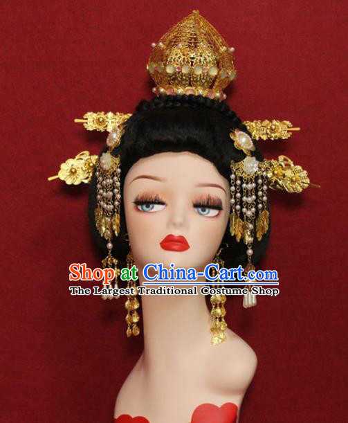 Traditional Chinese Ancient Princess Hair Accessories Phoenix Coronet Handmade Hair Jewelry Gems Hair Fascinators Hairpins for Women