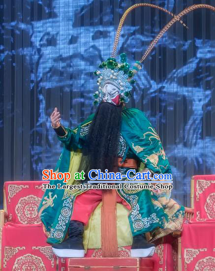 Da Hong Tai Chinese Sichuan Opera Bandit Xiao Fang Apparels Costumes and Headpieces Peking Opera Martial Male Garment Wusheng Clothing