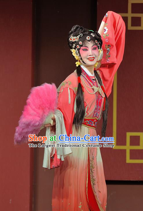 Chinese Sichuan Opera Young Female Garment Costumes and Hair Accessories Shuang Bai Yue Traditional Peking Opera Hua Tan Dress Diva Wang Ruilan Apparels