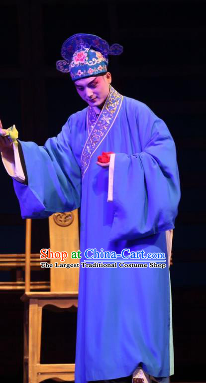He Zhu Pei Chinese Sichuan Opera Scholar Apparels Costumes and Headpieces Peking Opera Young Male Garment Niche Zhao Peng Clothing
