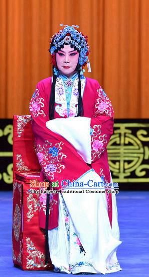 Chinese Beijing Opera Young Mistress Apparels Costumes and Headpieces Traditional Peking Opera Yu Bei Pavilion Diva Meng Yuehua Dress Garment