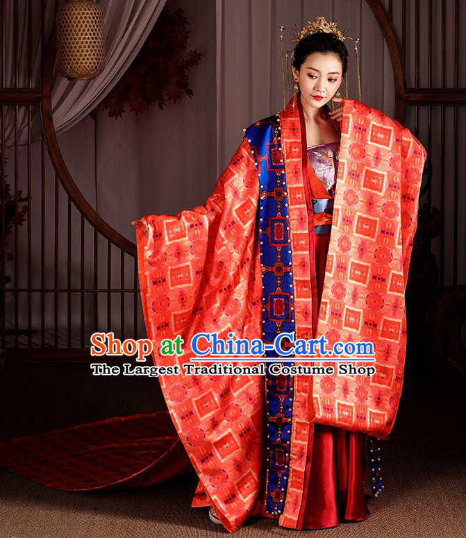 Chinese Traditional Ancient Drama Apparels Song Dynasty Court Empress Hanfu Dress Queen Historical Costumes Complete Set