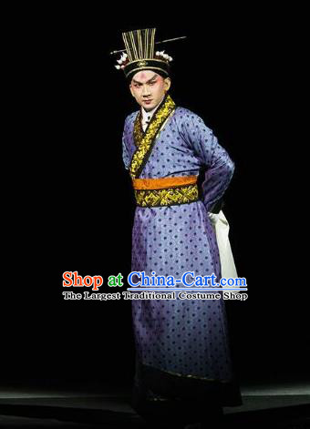 Xin Zhui Chinese Peking Opera Xiaosheng Garment Costumes and Headwear Beijing Opera Young Male Yue Apparels Scholar Clothing