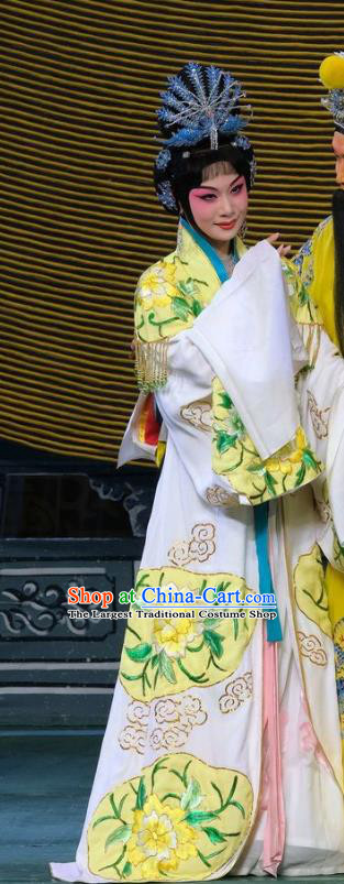 Chinese Beijing Opera Imperial Consort Apparels Costumes and Headpieces Tai Zhen Wai Zhuan Traditional Peking Opera Hua Tan Garment Diva Yang Yuhuan Dress