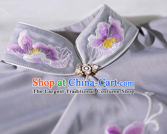 Chinese Ancient Ming Dynasty Patrician Woman Historical Costumes Traditional Embroidered Hanfu Dress Apparels