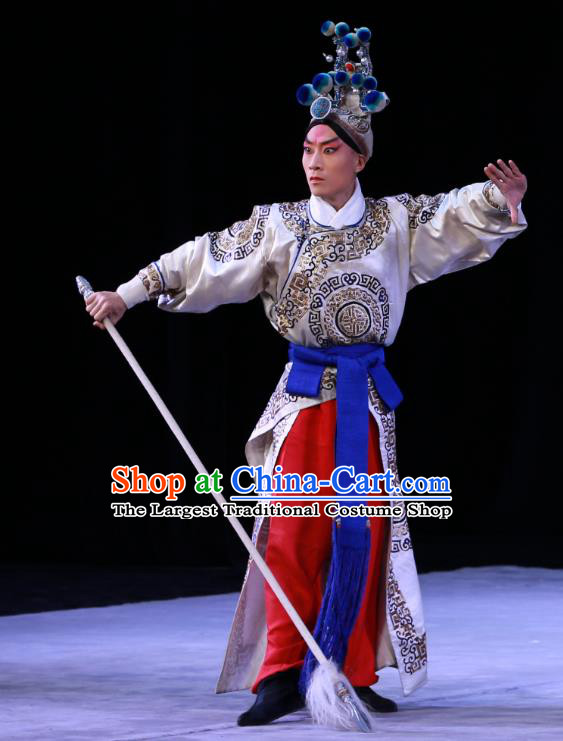 Kirin Pavilion Chinese Peking Opera Takefu Luo Cheng Garment Costumes and Headwear Beijing Opera Martial Male Apparels General Clothing