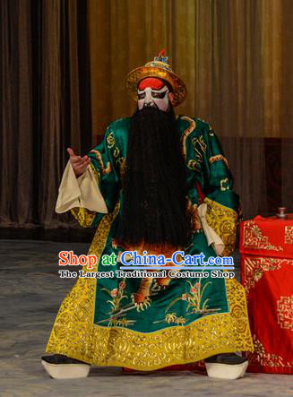 Stealing Silver Pot Chinese Peking Opera Marshal Yang Cunzhong Garment Costumes and Headwear Beijing Opera Elderly Male Apparels Laosheng Clothing